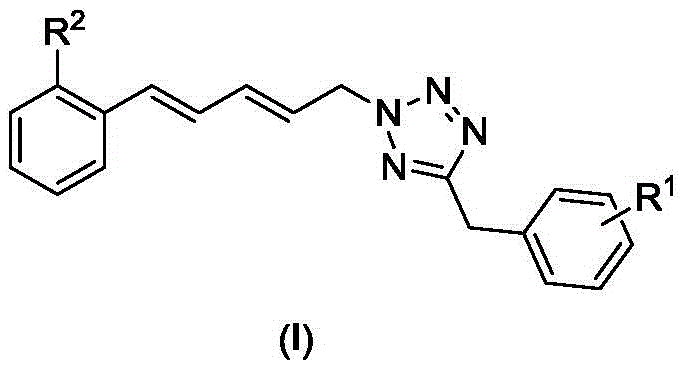 Halogenated phenyldiene tetrazole compound, its preparation method and use