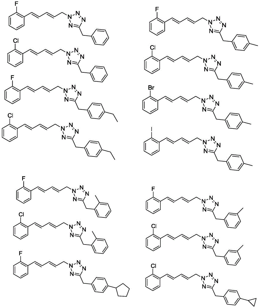 Halogenated phenyldiene tetrazole compound, its preparation method and use