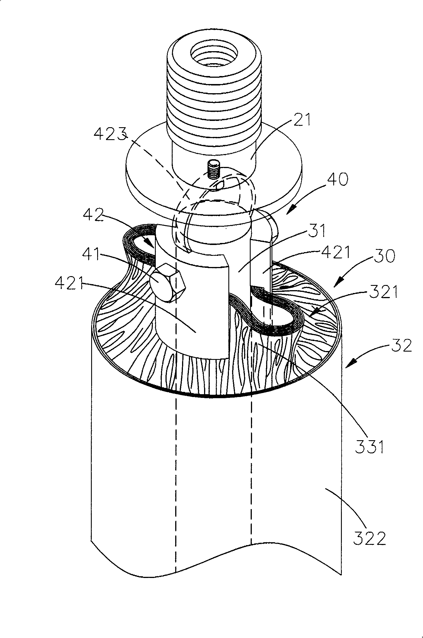 Electric core conductive connection structure of secondary lithium battery