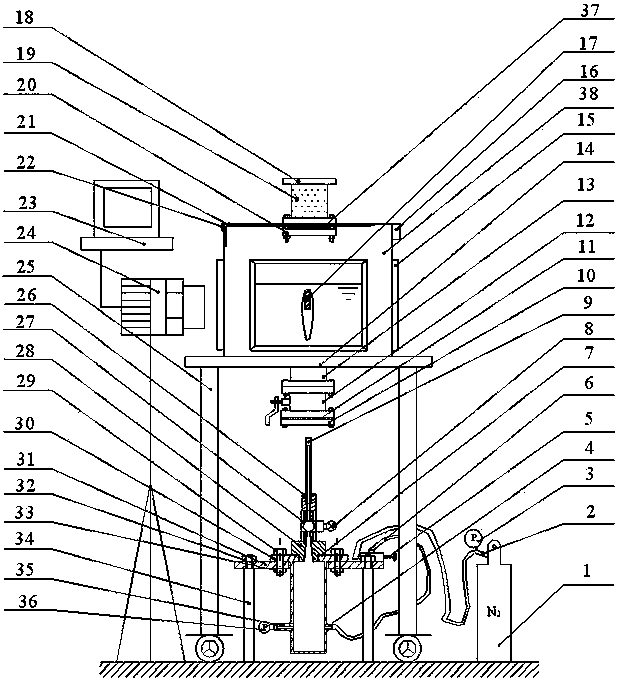 Launching device for water super cavity and high-speed object to access water