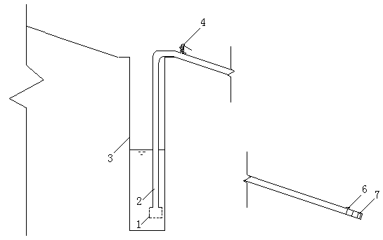 Water-filling type siphon drainage device applicable to radioactive well