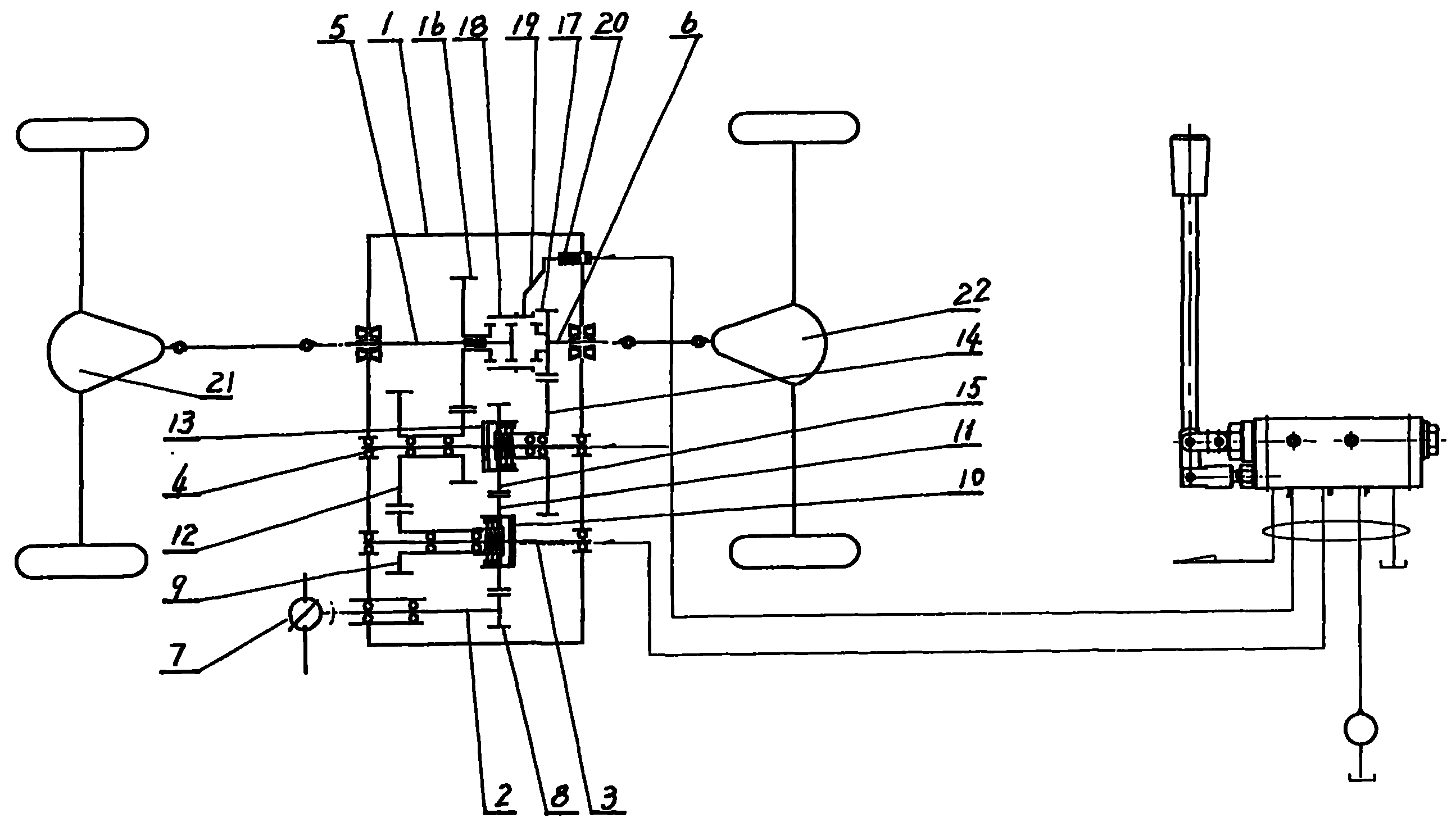 Full-hydraulic wheel type digging machine shifted by hydraulic power