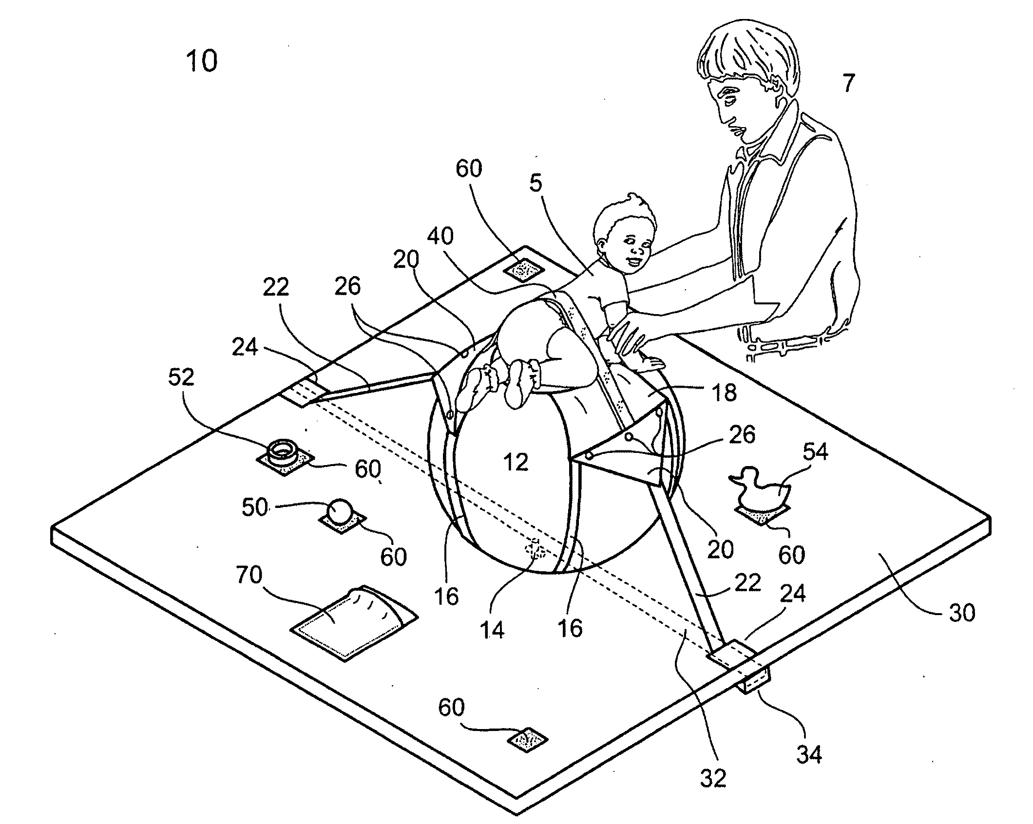 Device and Method for Occupying a Human Subject with Physical and Mental Activities