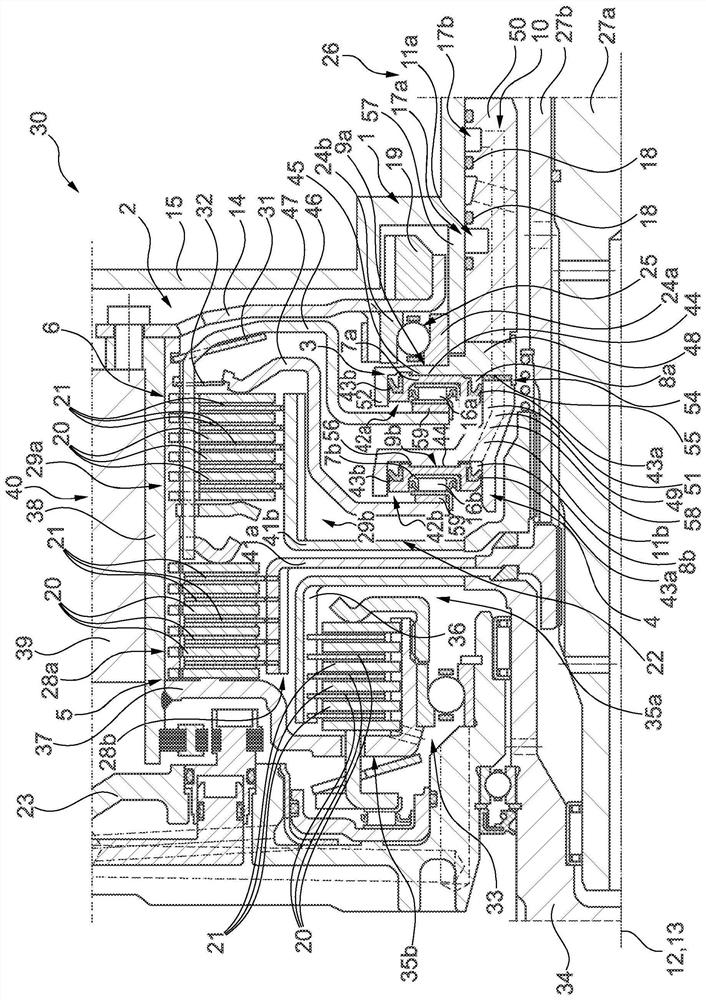 Actuation device having an axially nested slave cylinder; clutch system; and drive unit