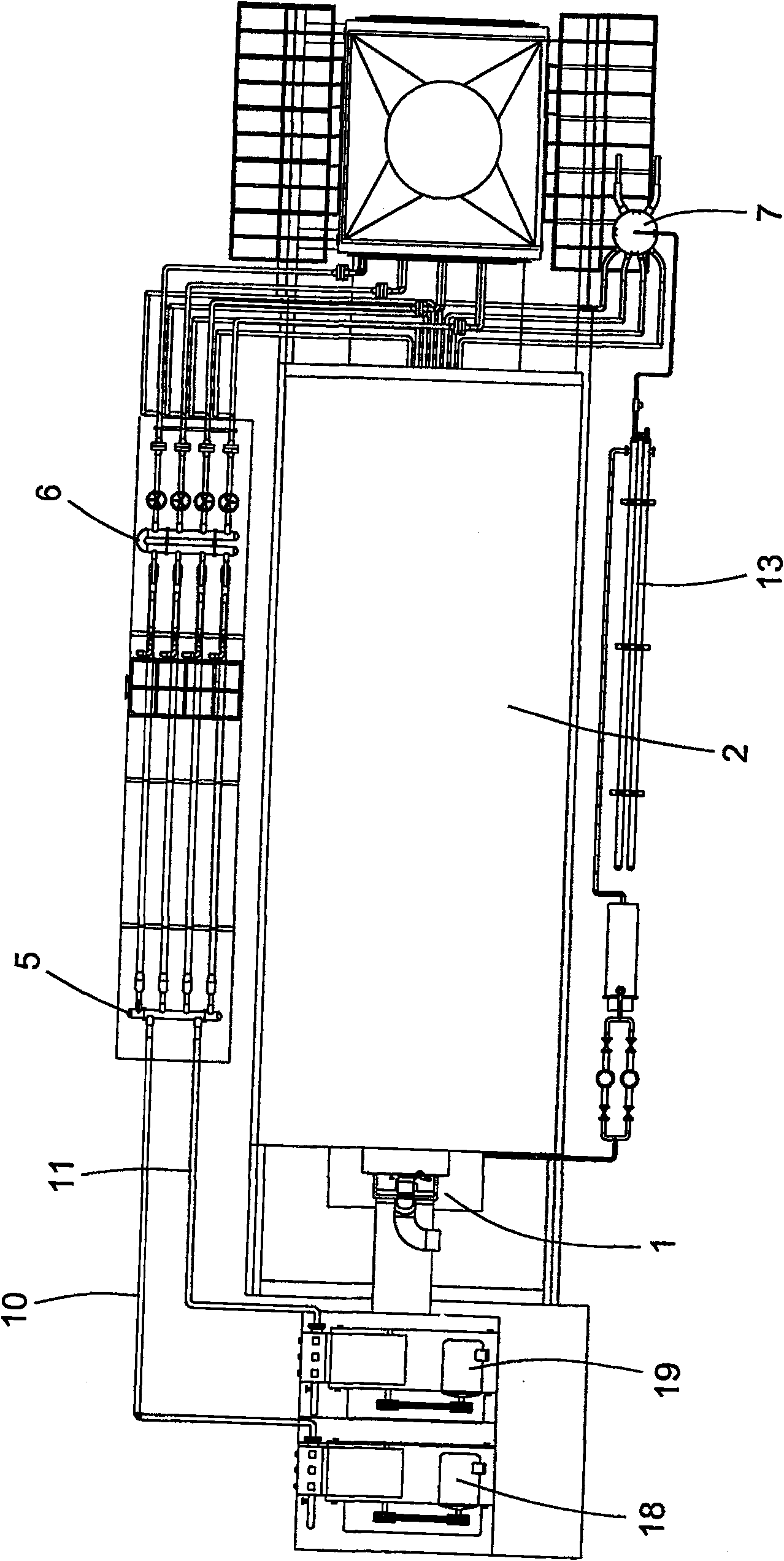 Steam injection boiler with four return loop pipeline