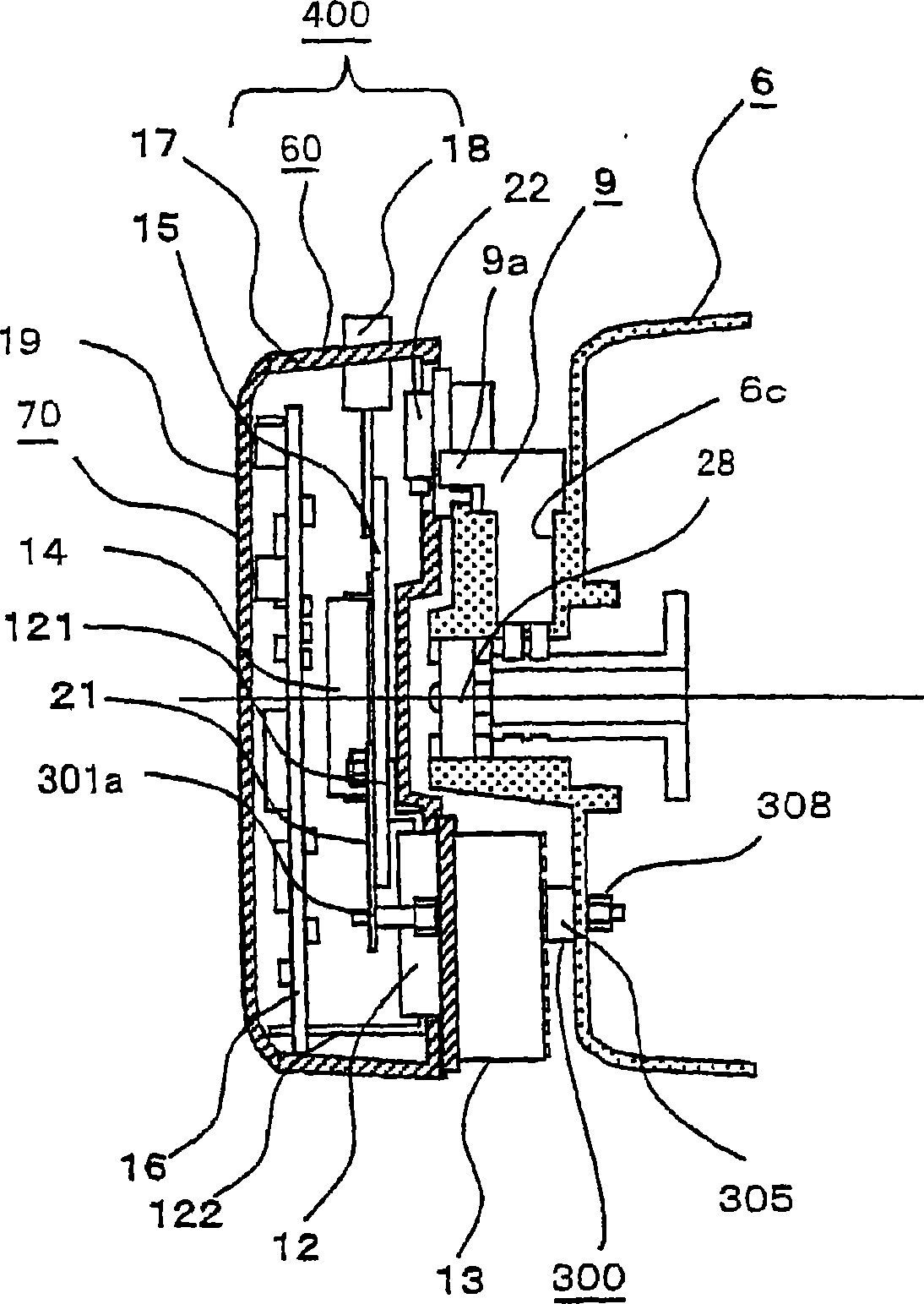 Rotating electric machine integral with control device