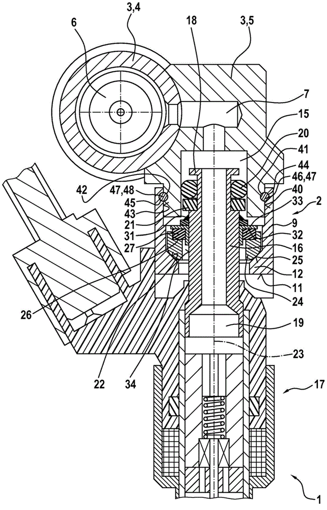 Fuel injection system comprising a fuel-guiding component, a fuel injection valve and a mounting