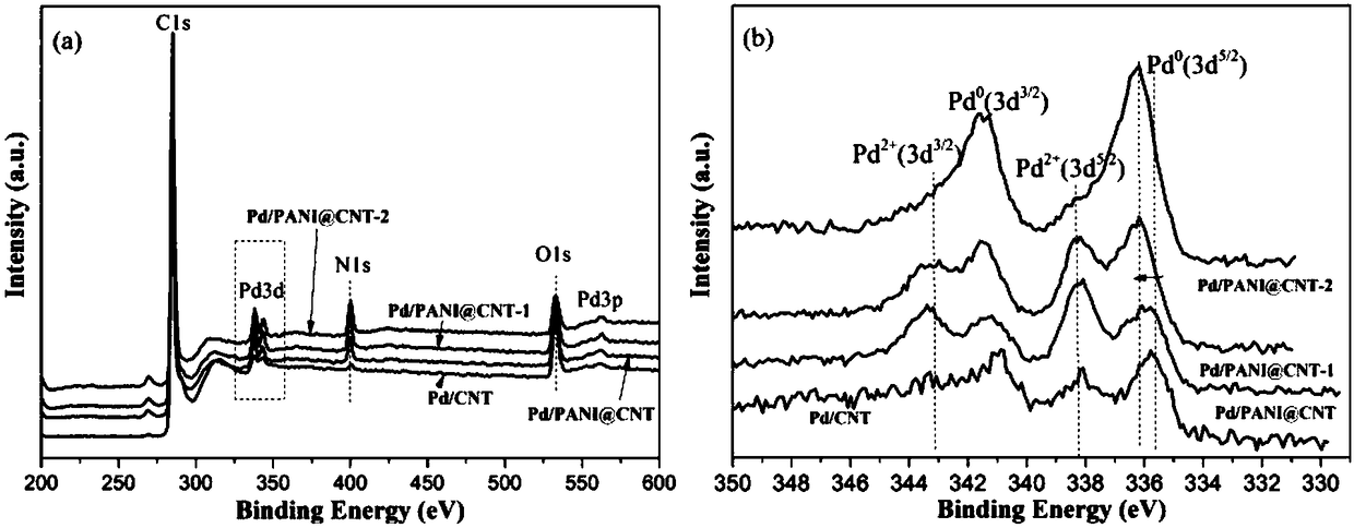 Preparation method of palladium-based polyaniline coated carbon nanotube nano catalyst and application of nano catalyst in Heck reaction