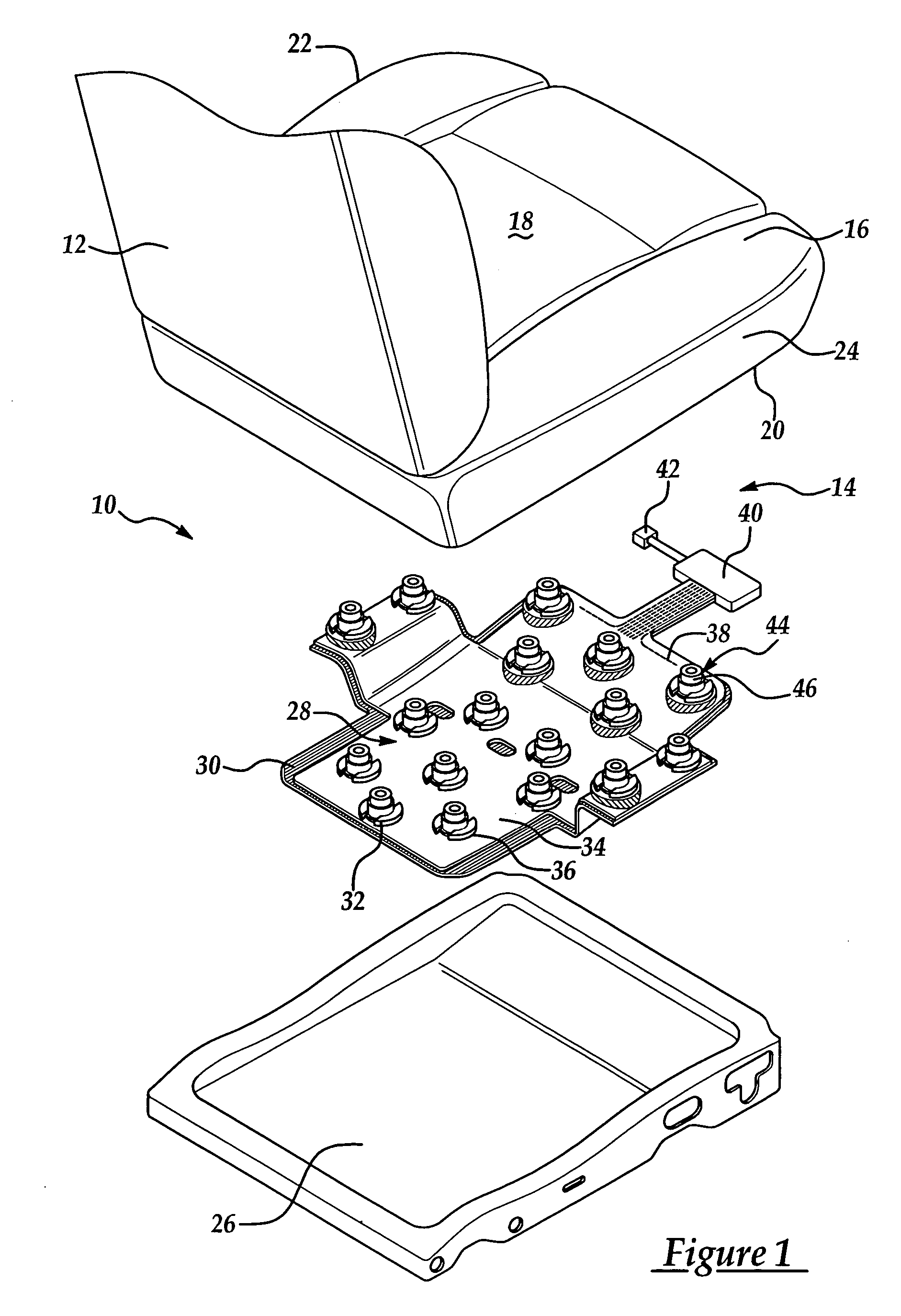 Vehicle occupant sensing system having an upper slide member with an emitter interference member
