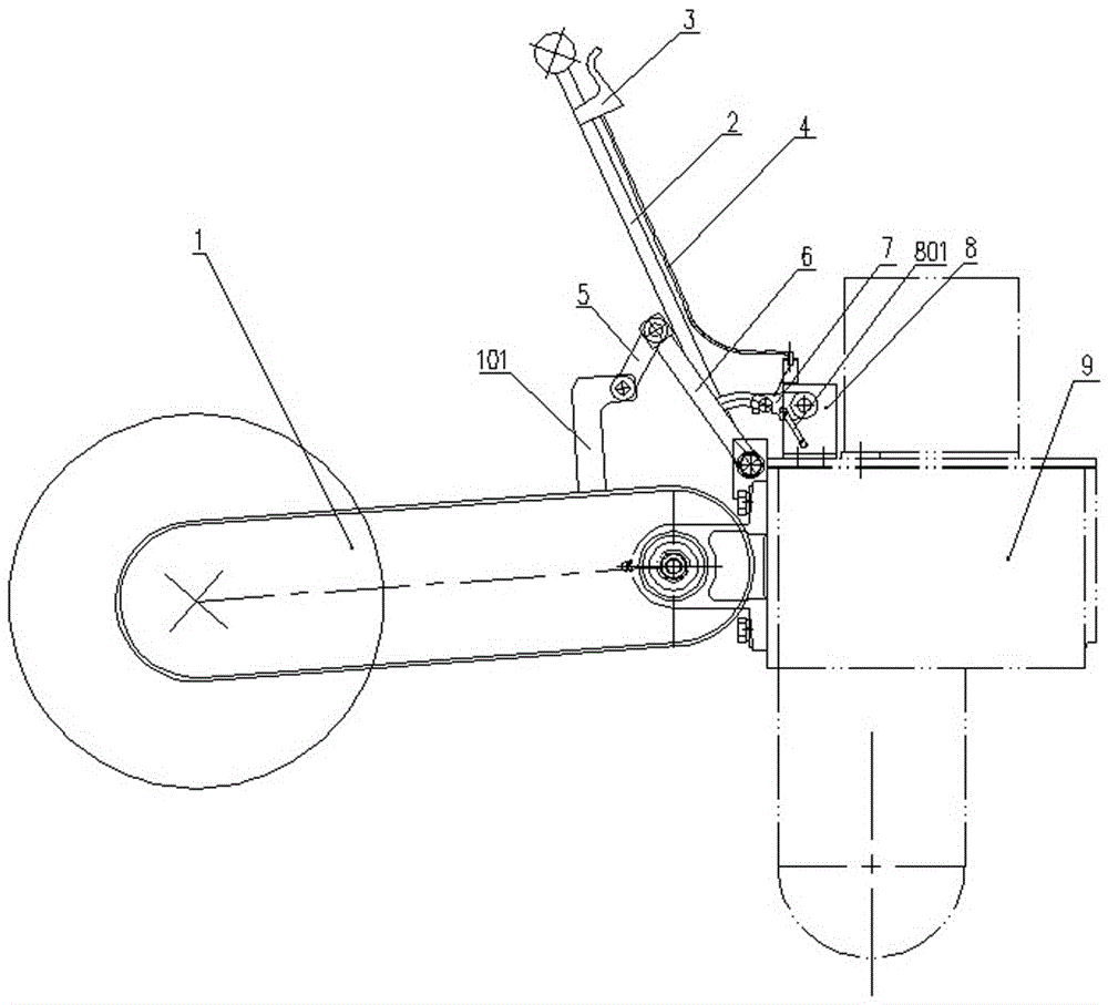 A crank-connecting rod type agricultural implement lifting device for micro tillage machine