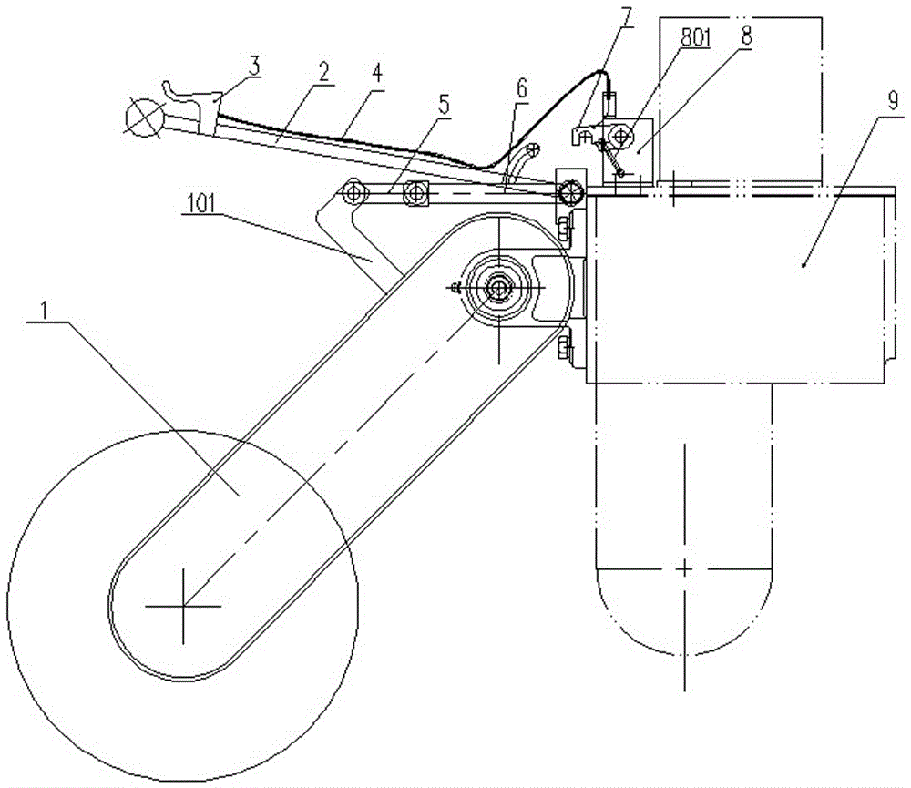 A crank-connecting rod type agricultural implement lifting device for micro tillage machine