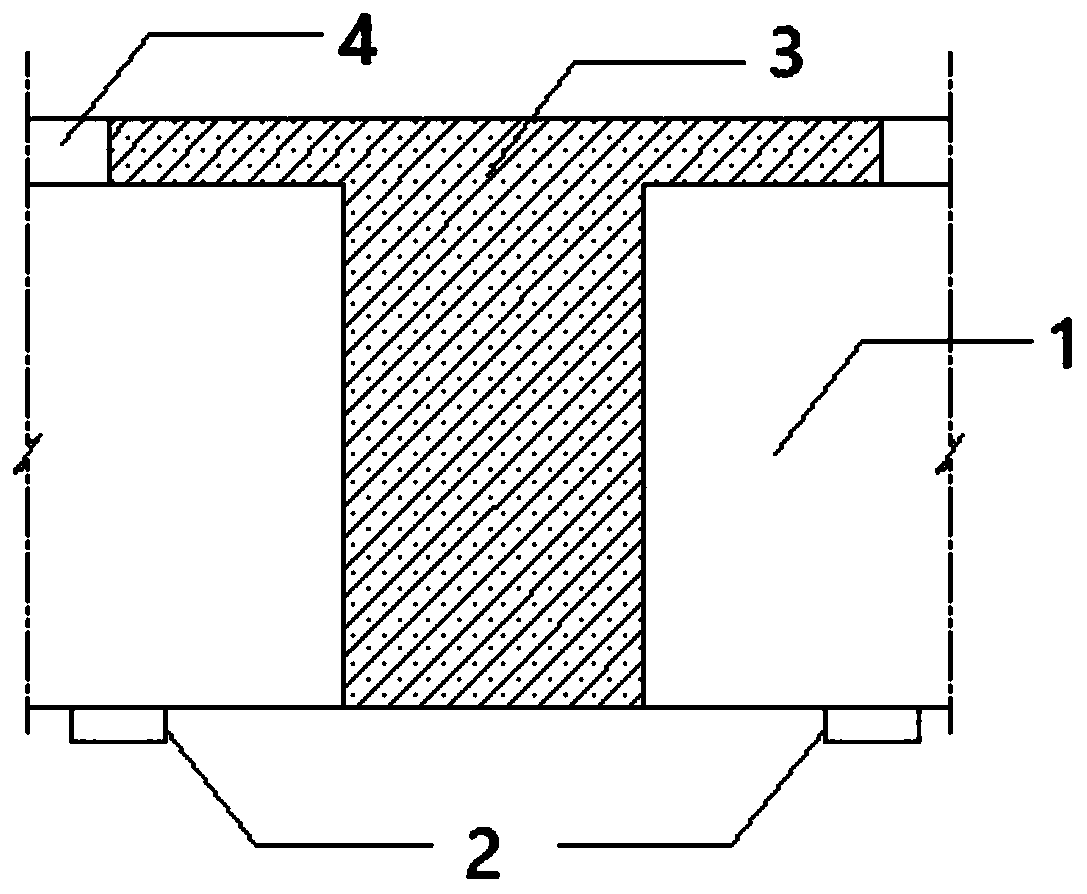 Simplified structure of hogging moment area of concrete continuous beam