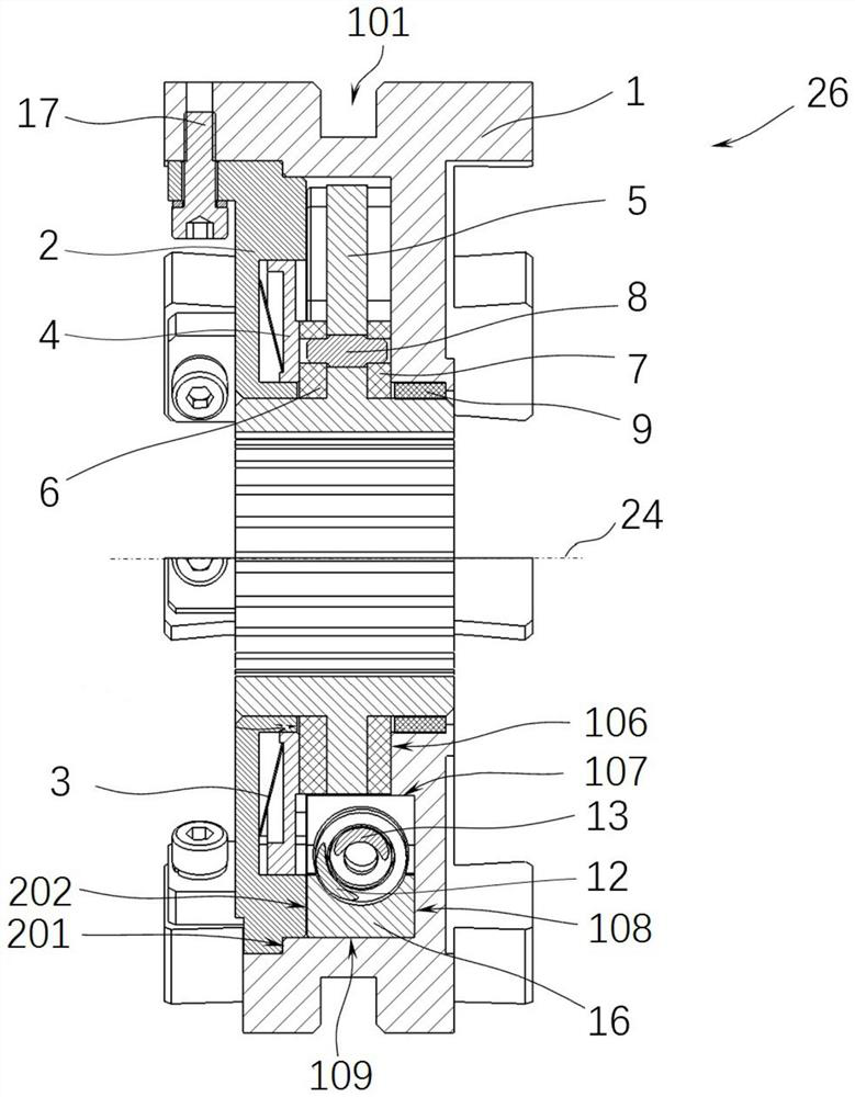 Joint device with torsional vibration damping function
