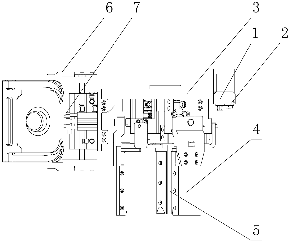 Bogie bolster spring and wedge disassembling detection robot system