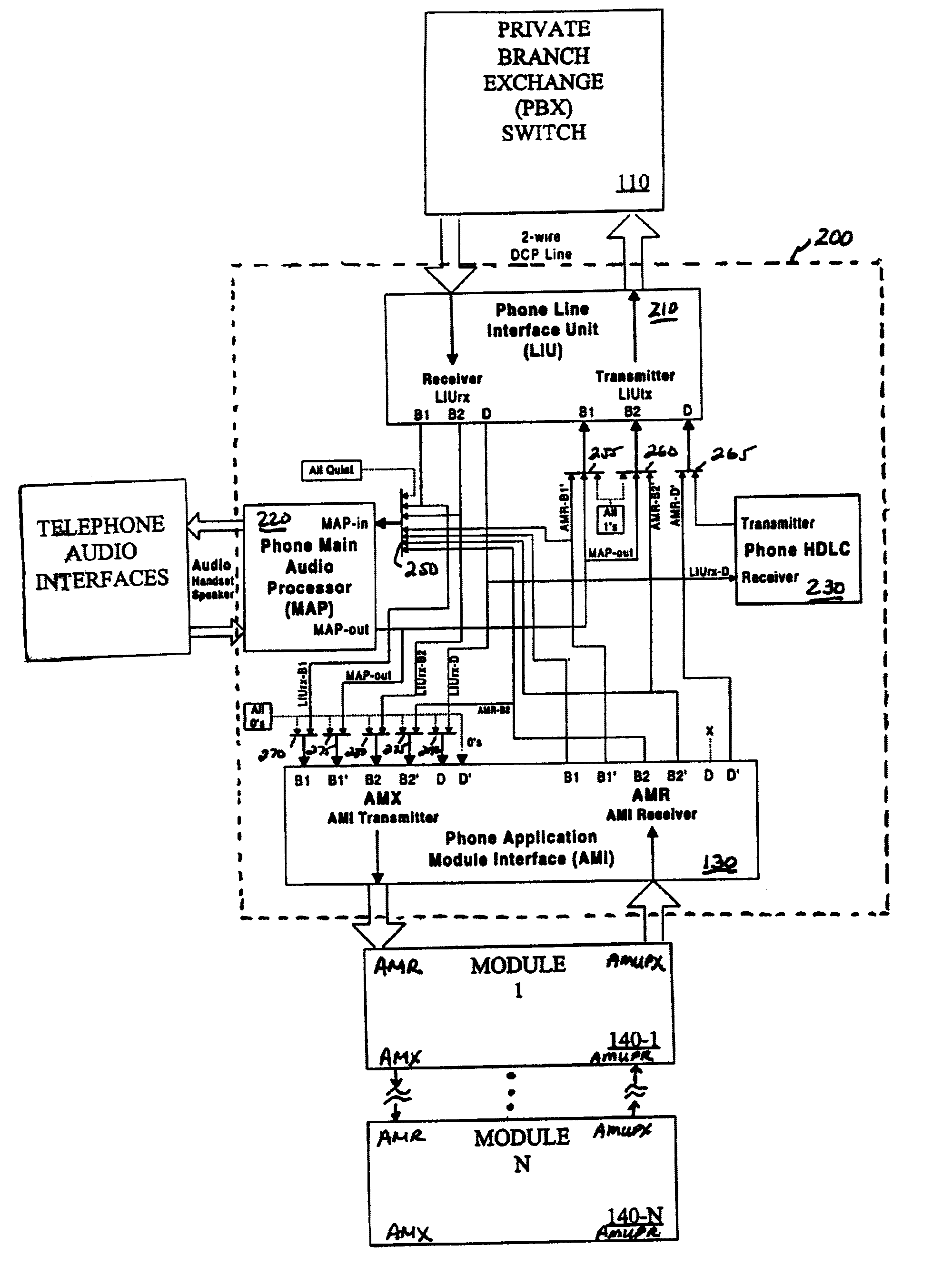 Application module interface for bidirectional signaling and bearer channels in a private branch exchange (PBX) environment