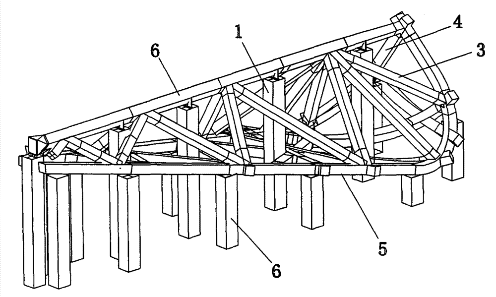 Method for establishing temporary supporting frame system assembled by steel structures