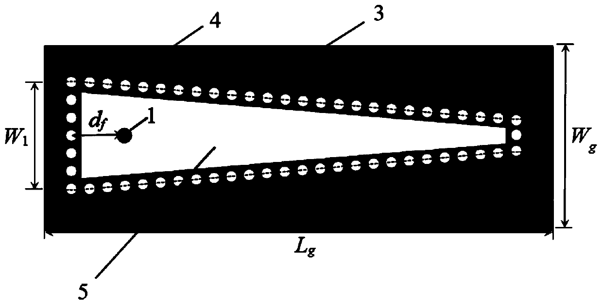 Substrate integrated gradient-width surface wave antenna