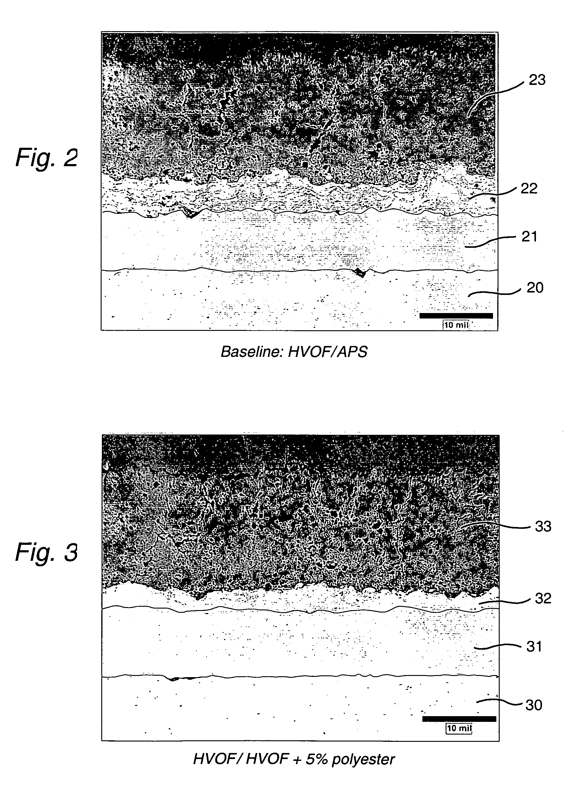 Bi-layer HVOF coating with controlled porosity for use in thermal barrier coatings
