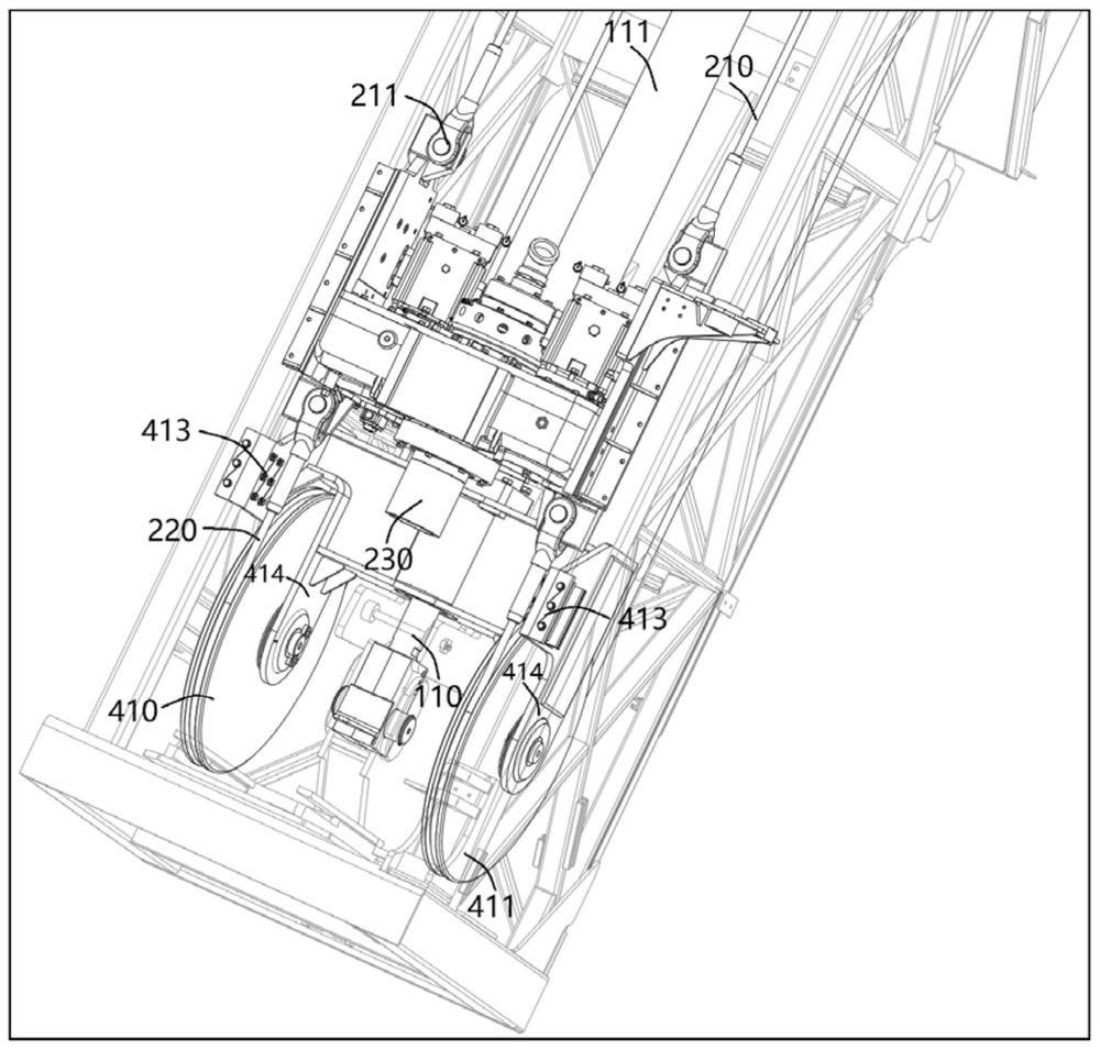 Novel oil cylinder pressurizing and lifting device for blast hole drilling machine