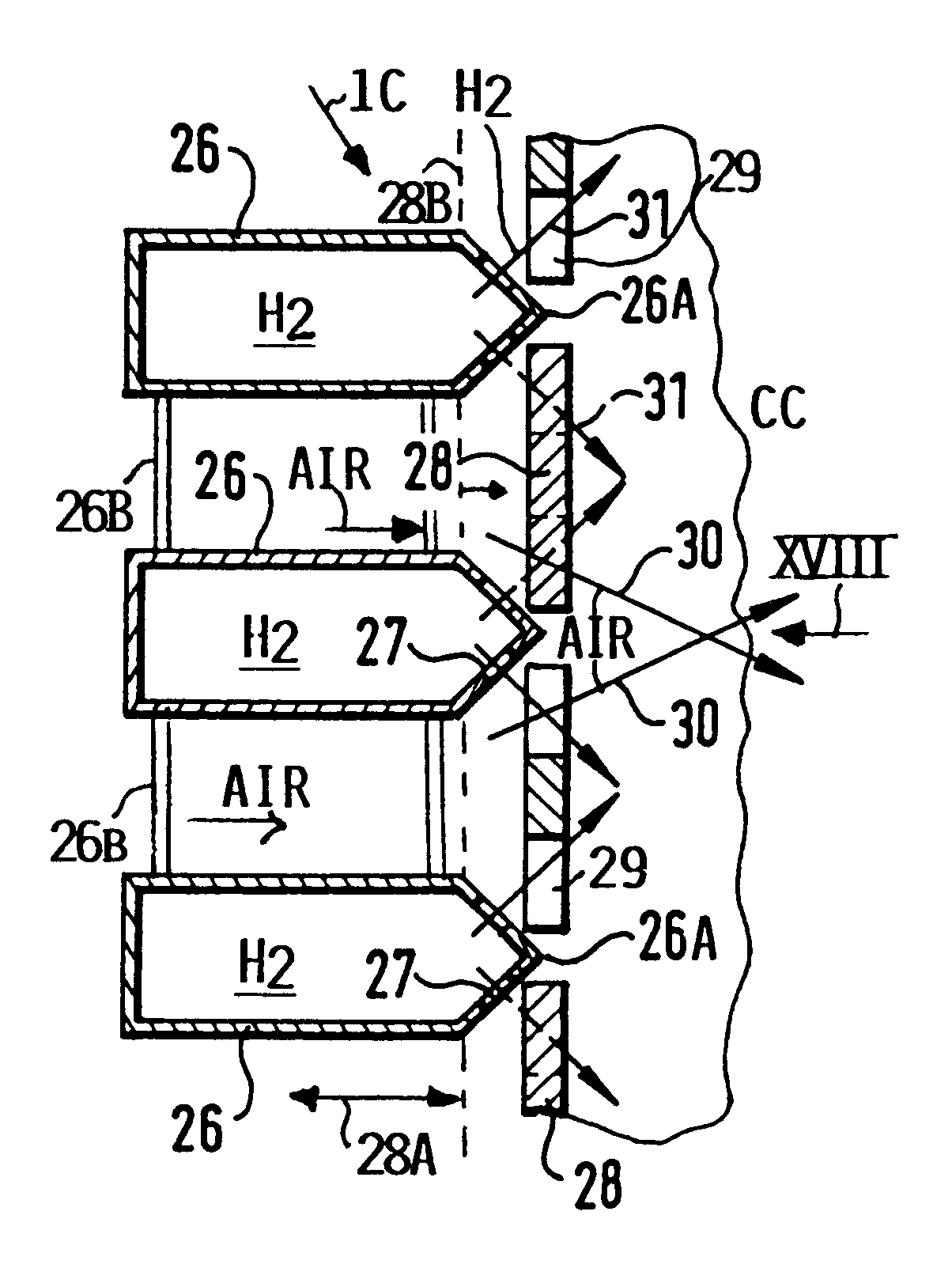 Method and combustor for combusting hydrogen