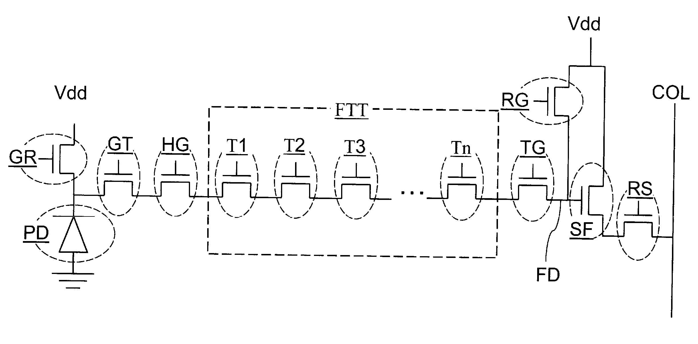 Pixel sensor cell with frame storage capability