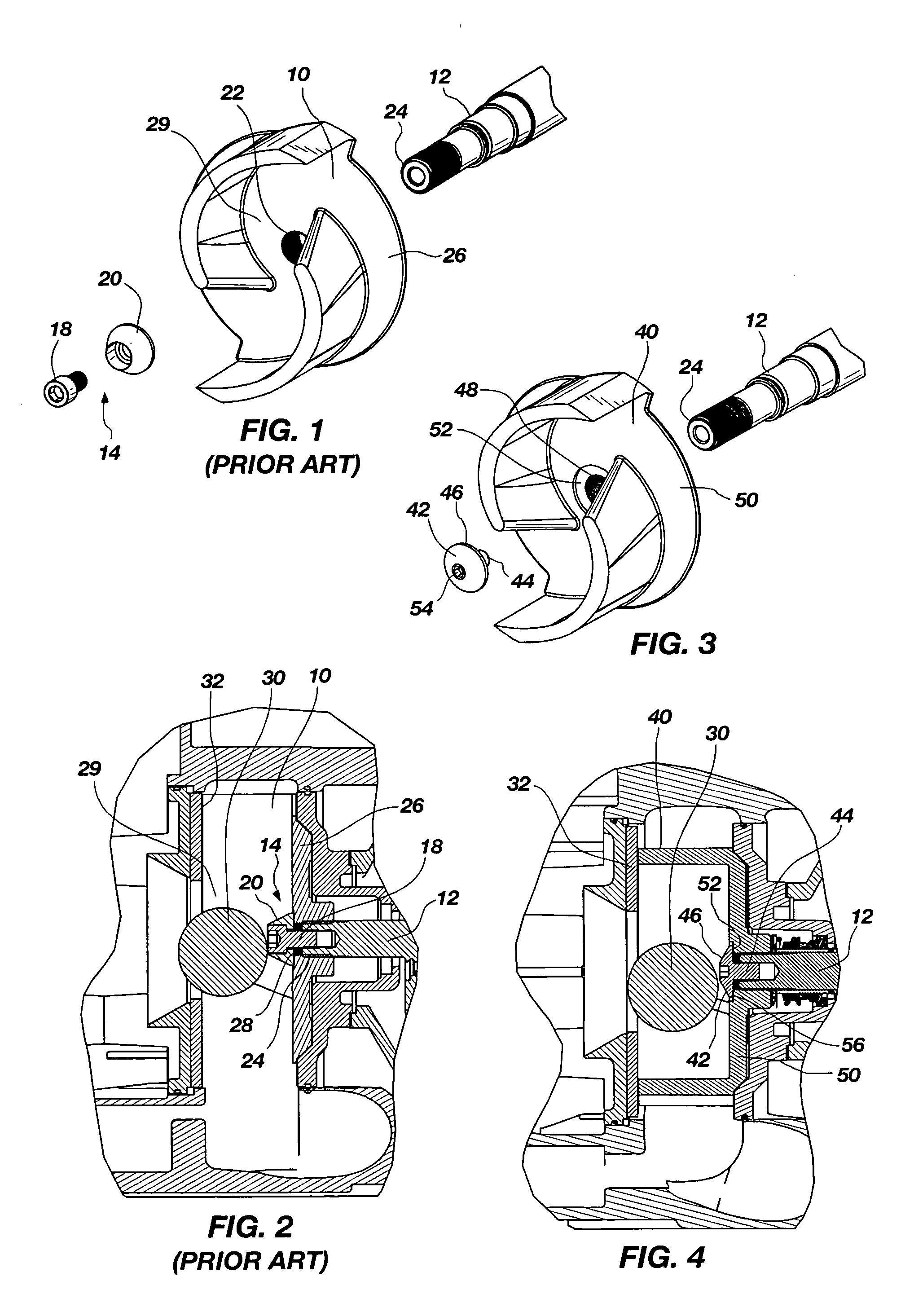 Low-profile impeller bolt