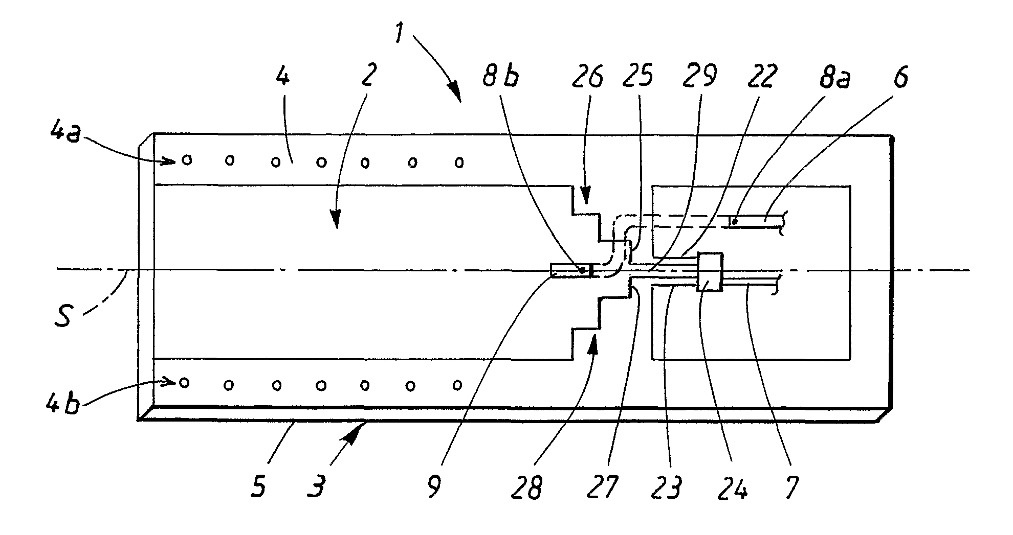 Dual polarized waveguide feed arrangement with symmetrically tapered structures