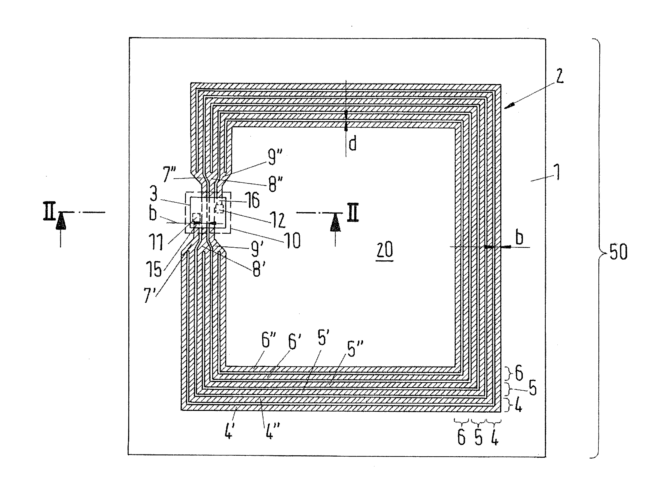 Contactless data transmission device, security and/or  valuable document including the same and method for  manufacturing the contactless data transmission device