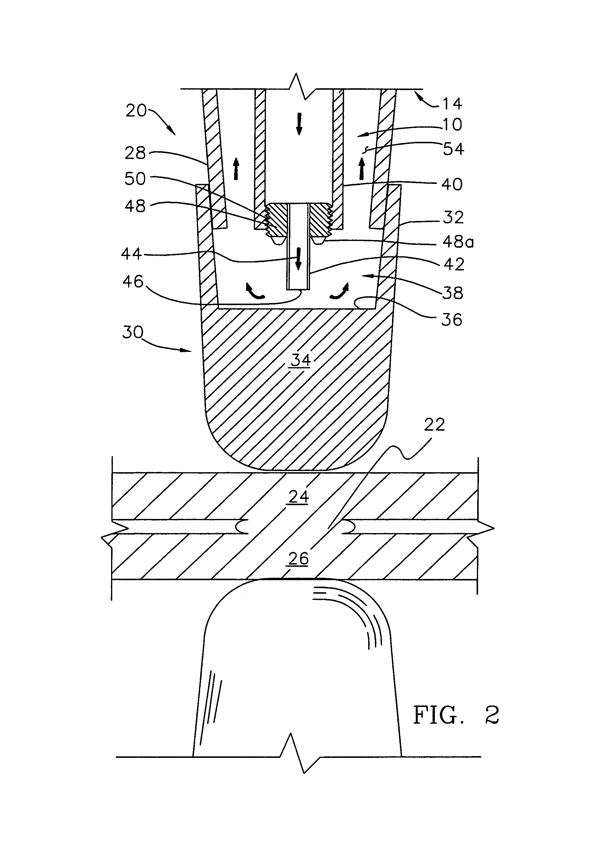 Resistance welding tip with improved cooling system