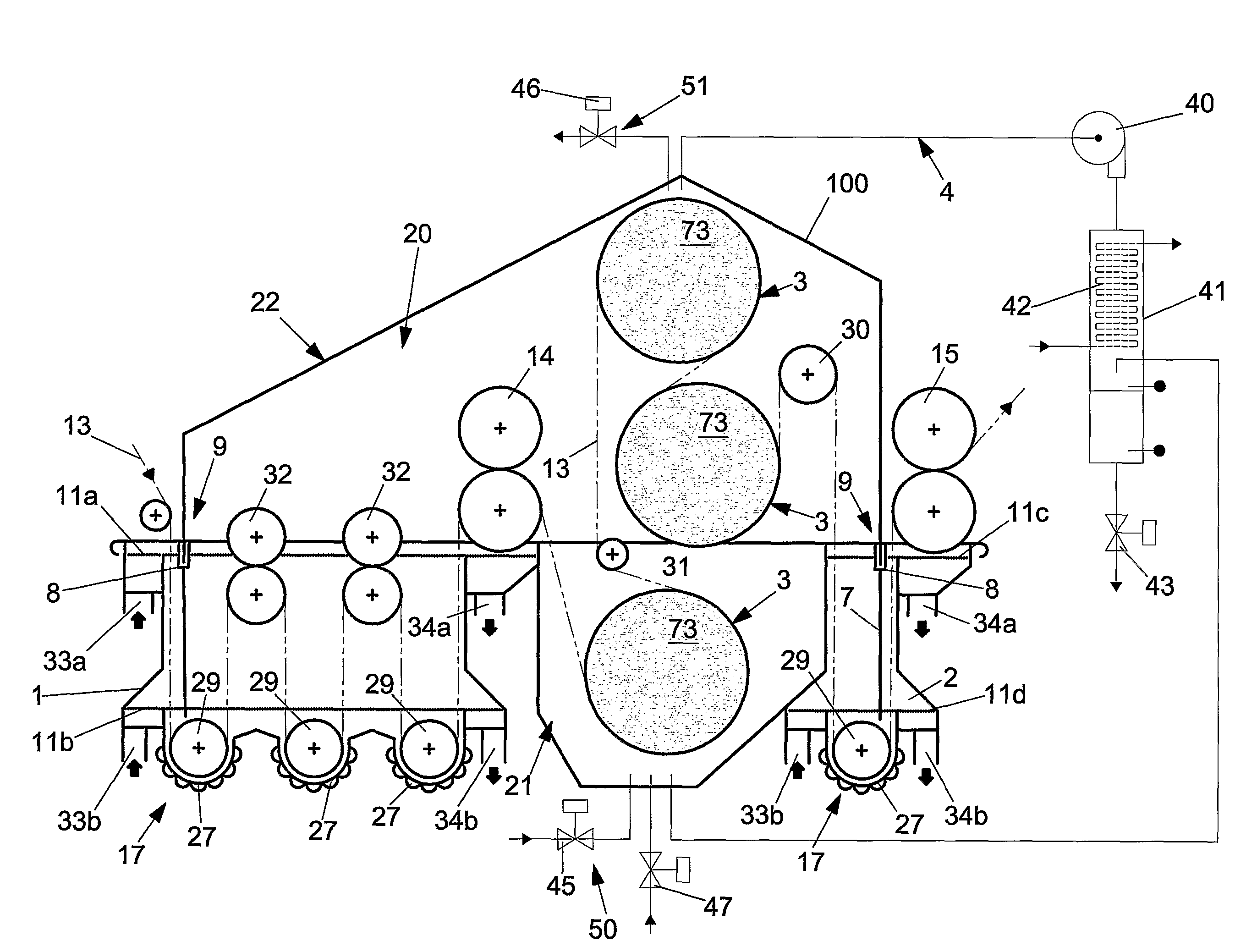 Dyeing device and process using indigo and other colorants