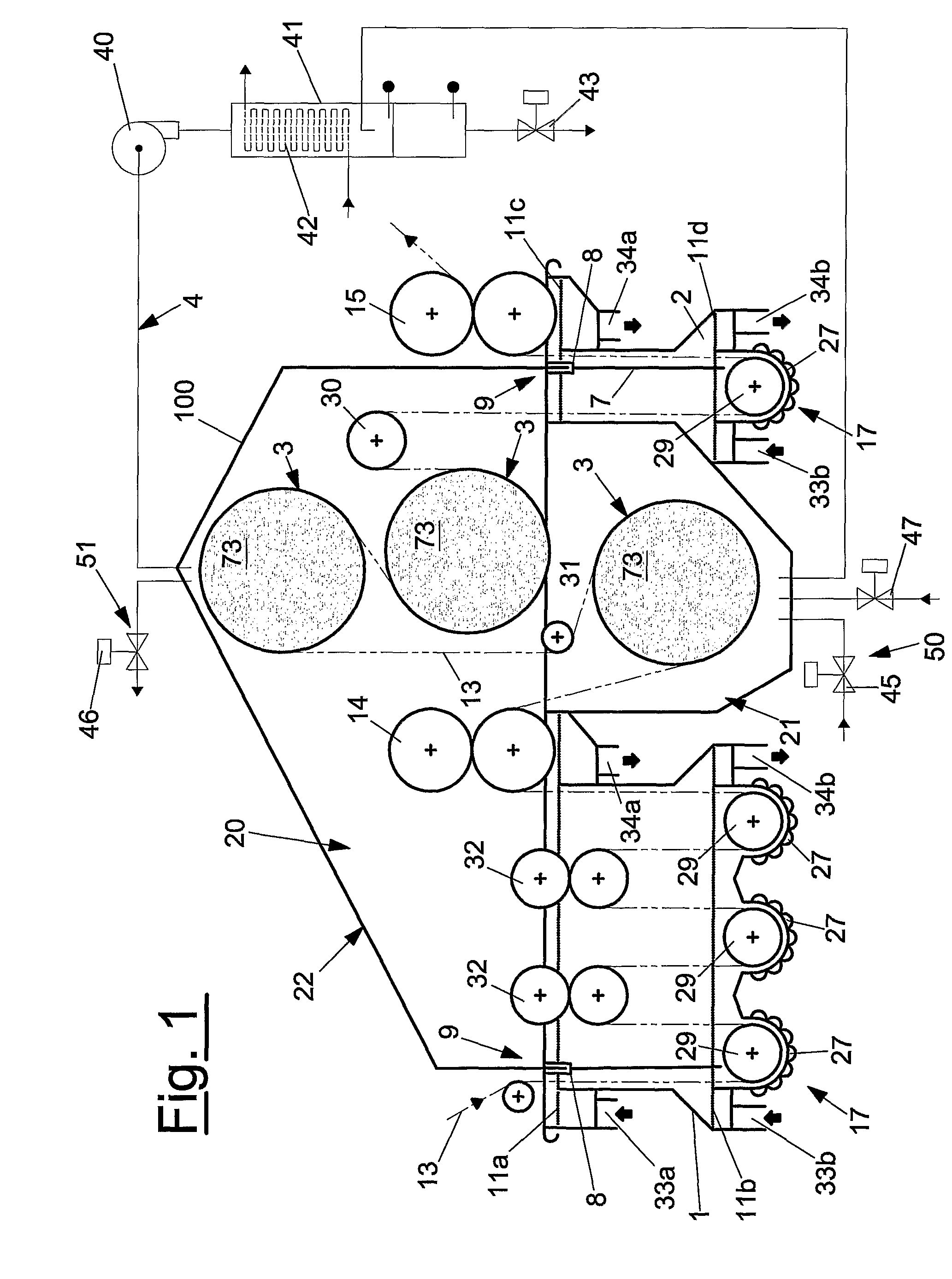 Dyeing device and process using indigo and other colorants