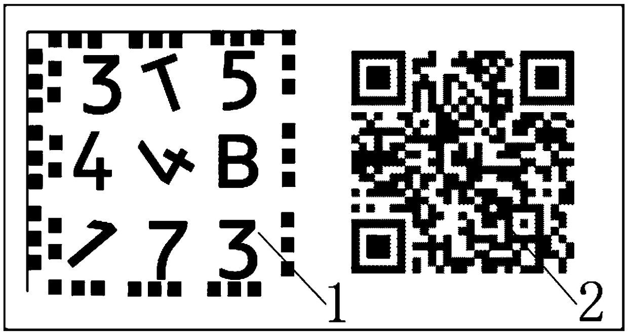 An anti-counterfeit label and an identification system based on a QR code and OCR feature identification