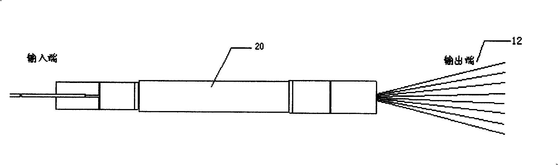 Packaging structure of plane waveguide light shunt and preparation method thereof