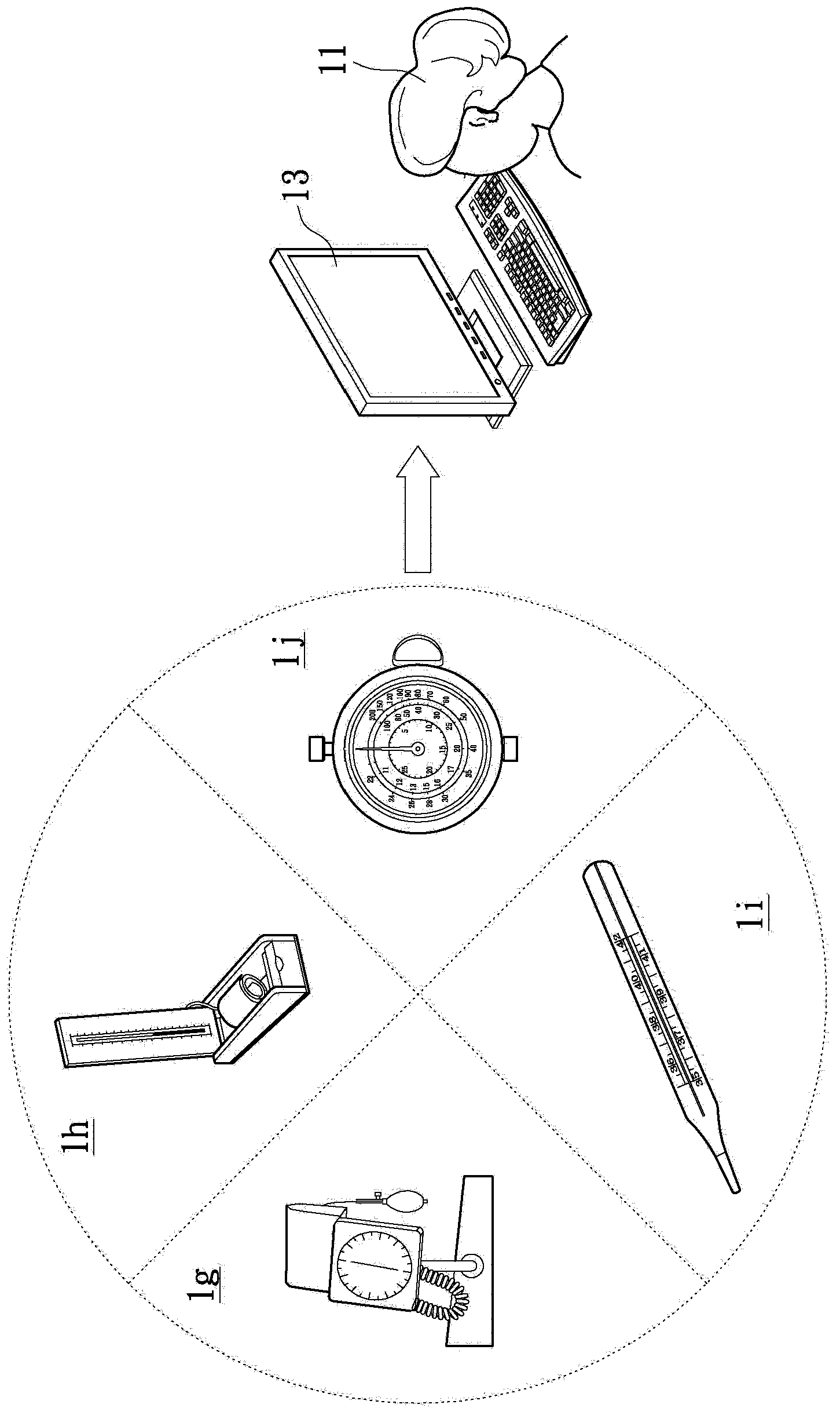 Terminal device, medical data input system and medical data input method