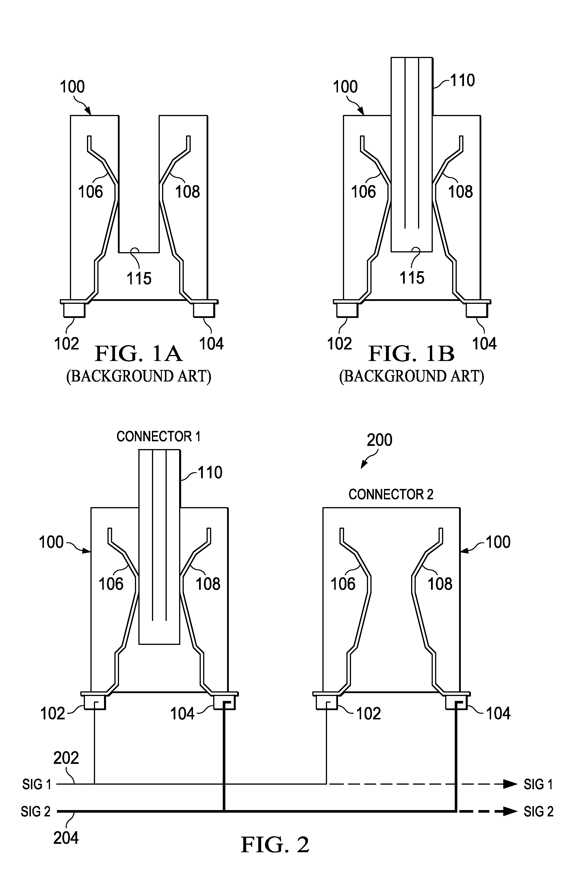 Multi-Level Connector and Use Thereof that Mitigates Data Signaling Reflections