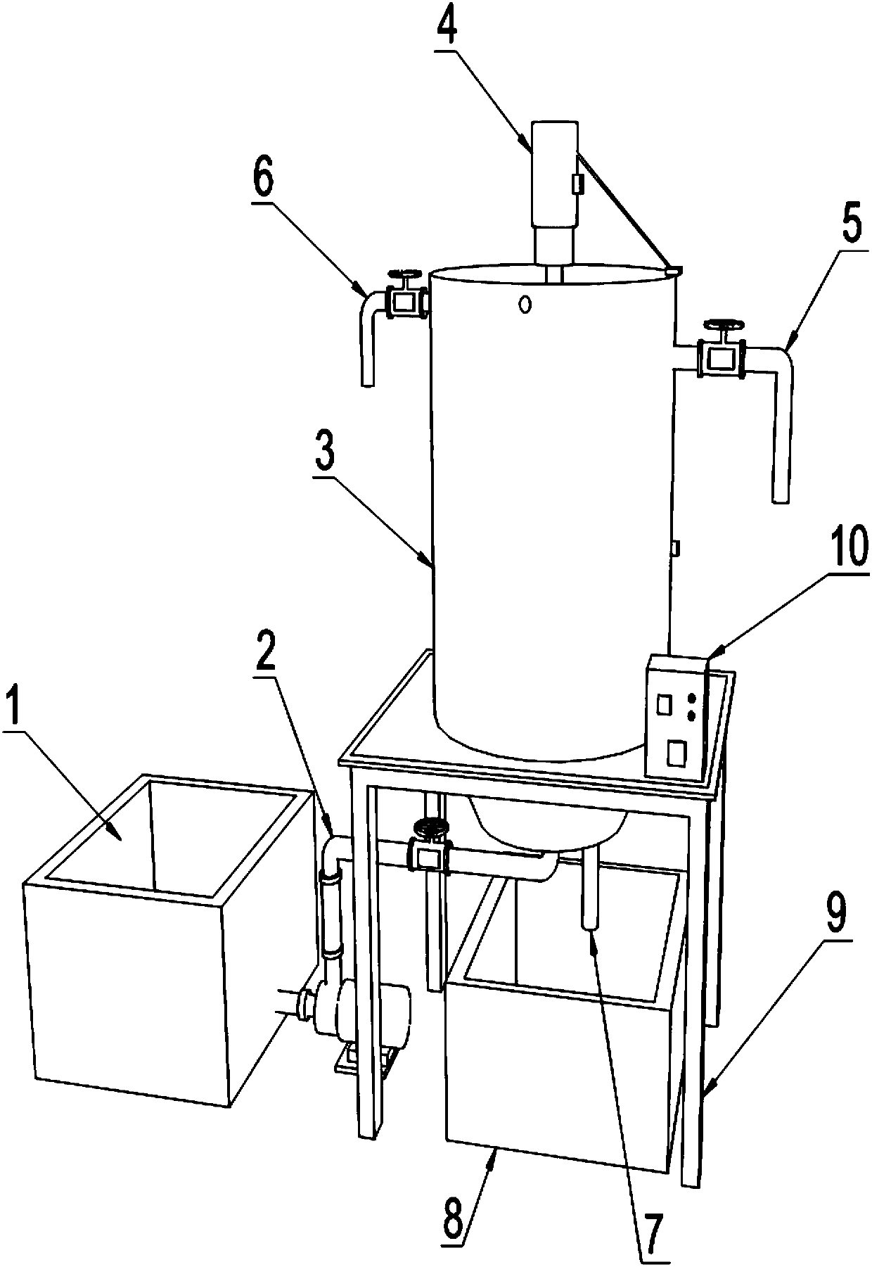 A device for treating oil in sewage by cyclone method and its removal method