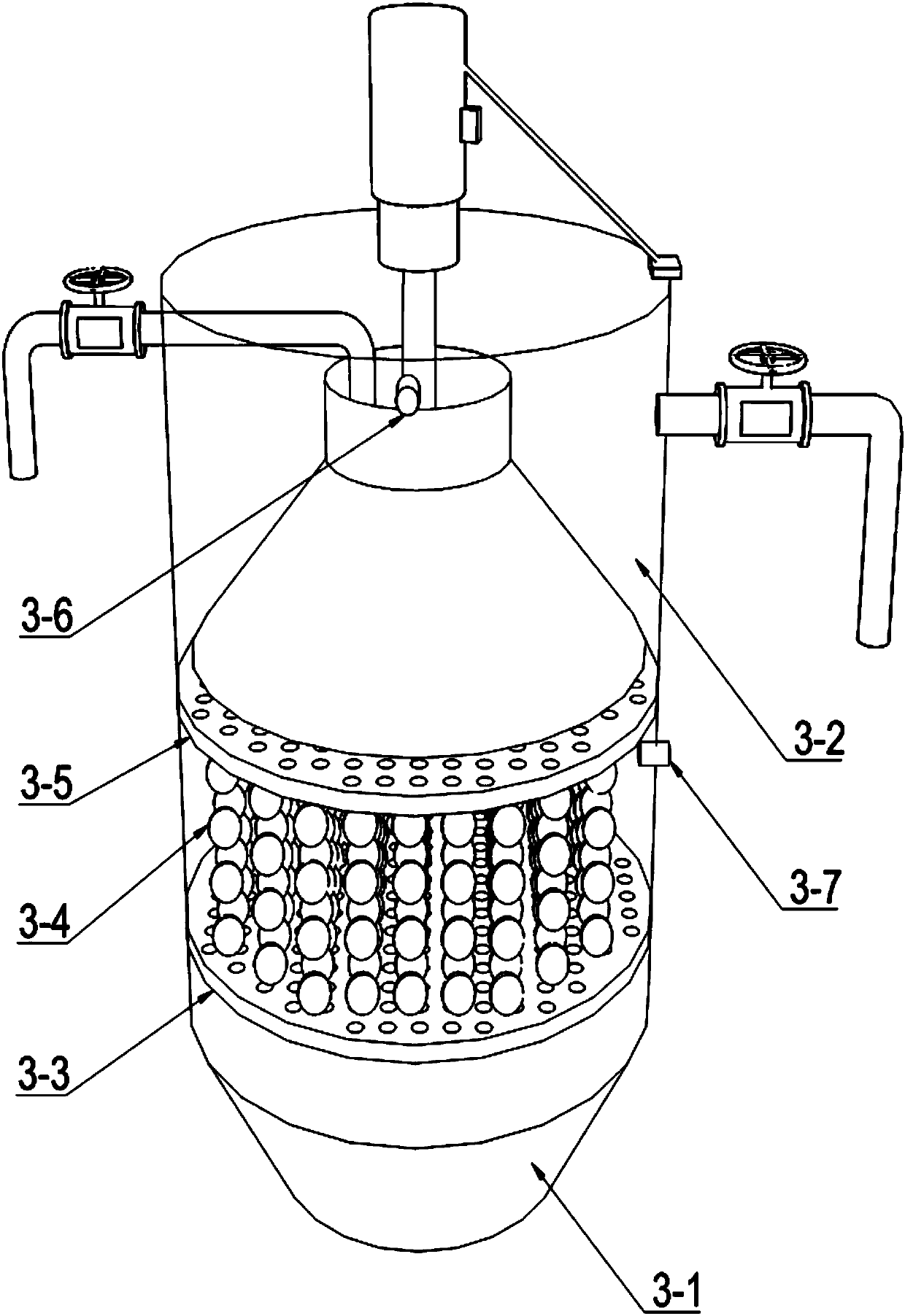 A device for treating oil in sewage by cyclone method and its removal method