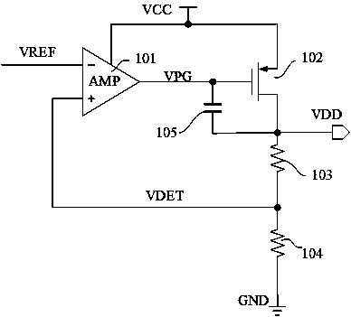 Voltage stabilizing circuit with soft start protection