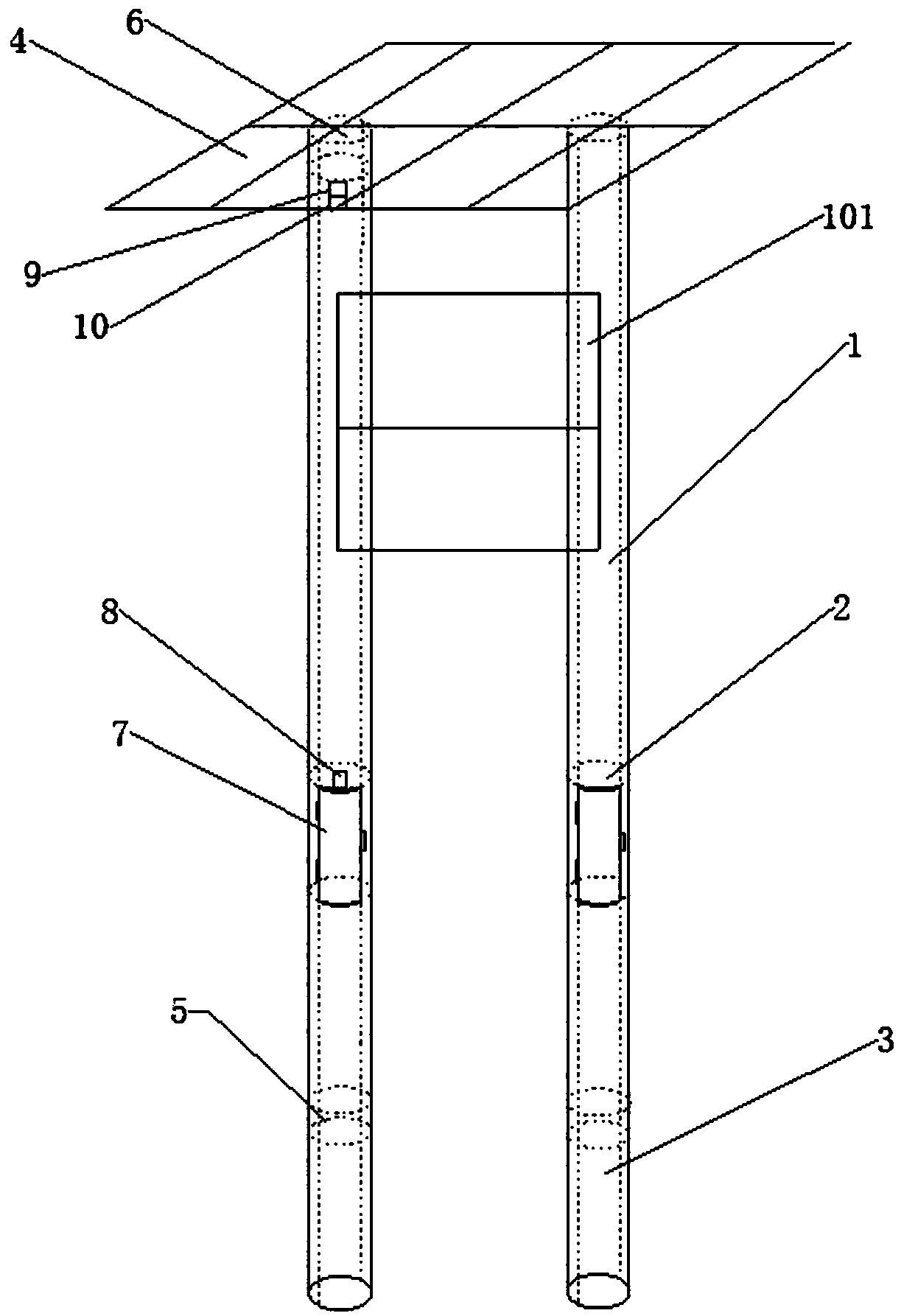 Mobile phone charging pile based on bus stop board and implementation method thereof