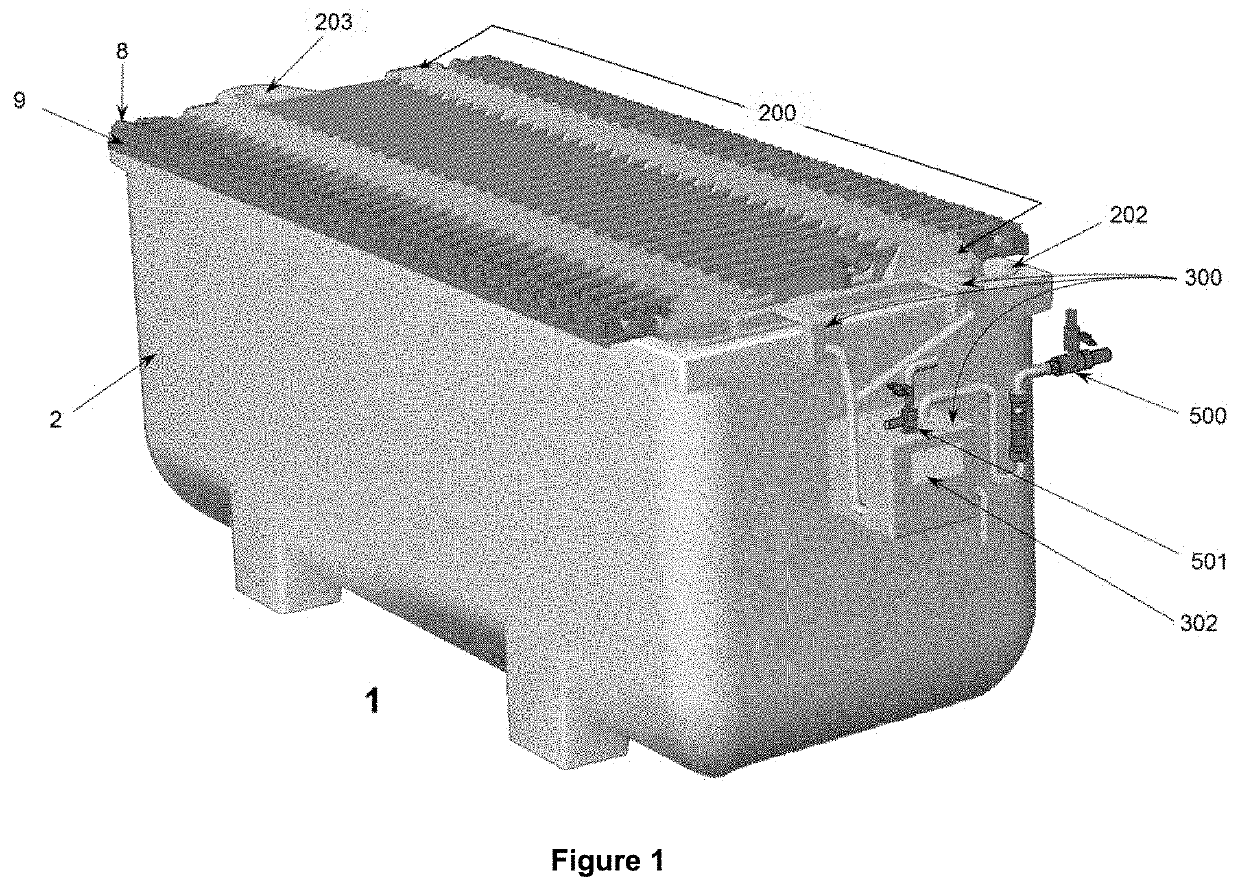 Electrochemical reactor for processes for non-ferrous metal electrodeposition, which comprises a set of apparatuses for gently agitating an electrolyte, a set of apparatuses for containing and coalescing an acid mist, and a set of apparatuses for capturing and diluting acid mist aerosols remaining in the gas effluent of the reactor