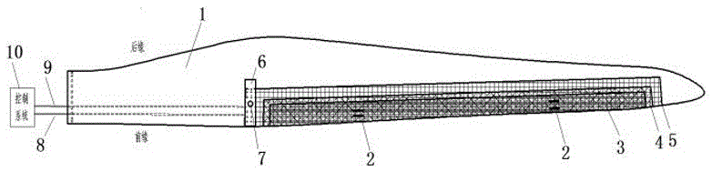 Ice-melting heating structure of wind driven generator blade and manufacturing method thereof