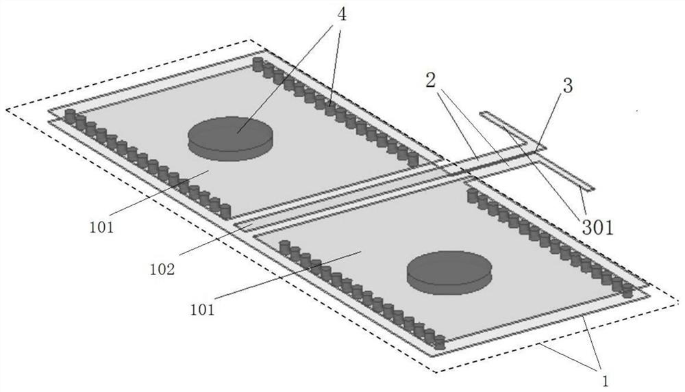 Terahertz end-fire array linear array antenna based on dipole antenna unit