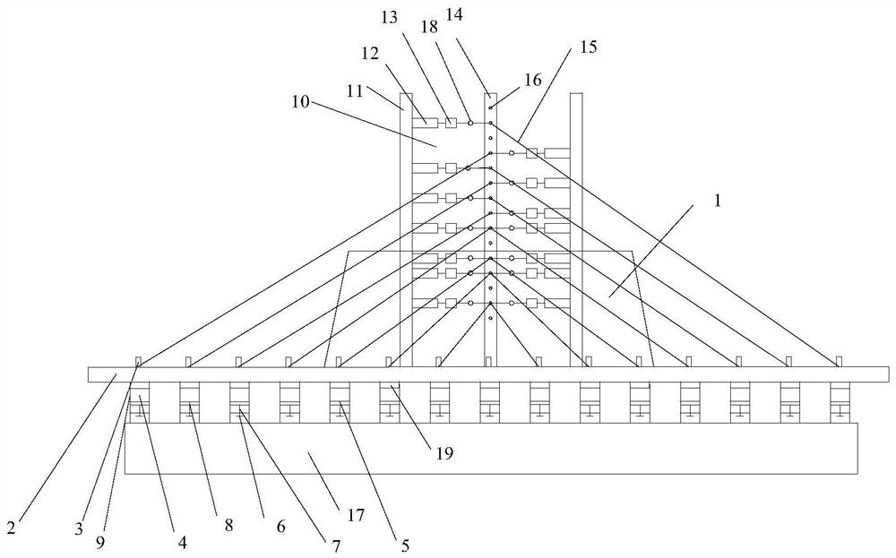 Test method and special device for longitudinal bending strength of cable-stayed bridge cabin