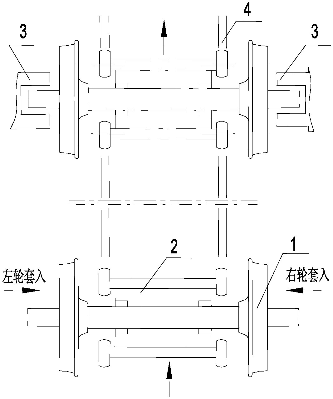 Automatic press fitting rapid conversion device and method for railway wagon wheel pairs