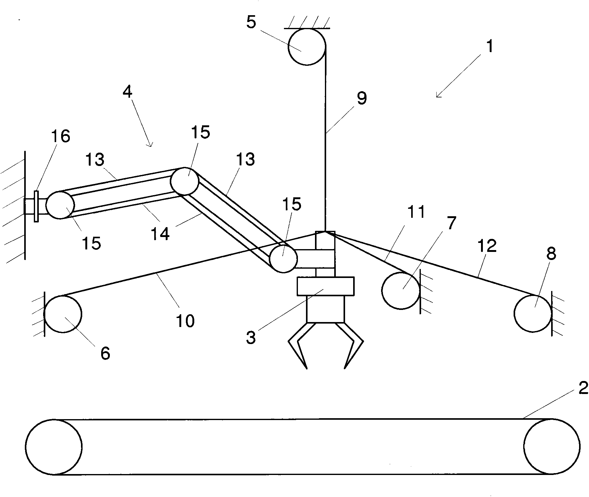 Method and apparatus for moving and positioning a gripping unit, and a robot provided with gripping unit