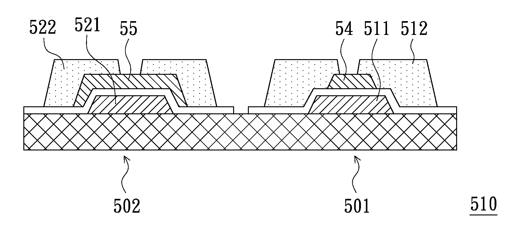 Thin film transistor structure and display device having same