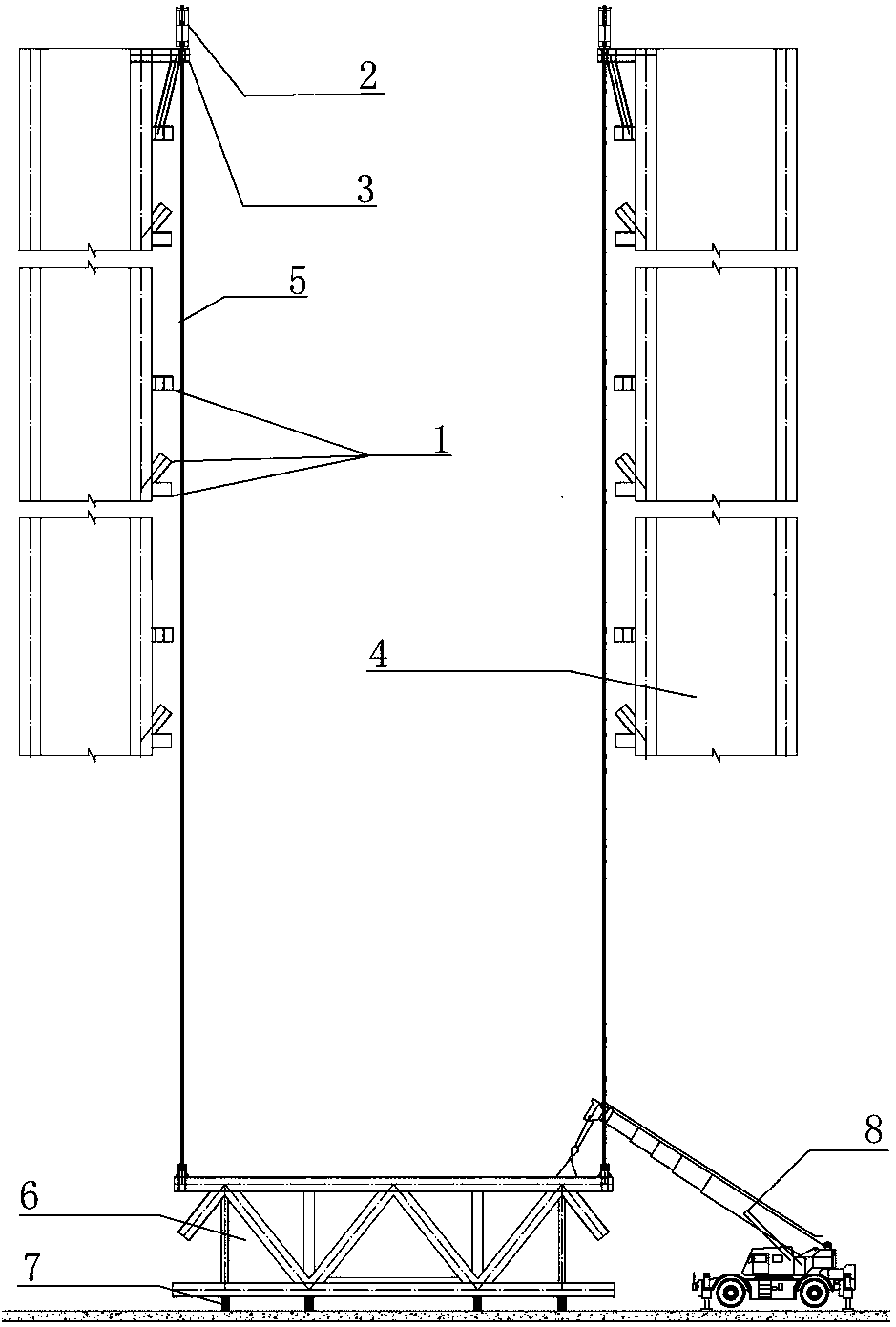 A lifting construction method for multiple steel corridors between towers