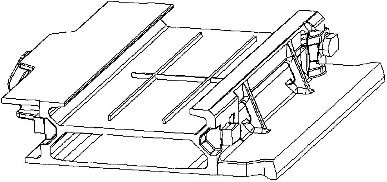 Integral casting method for middle groove of scraper conveyer