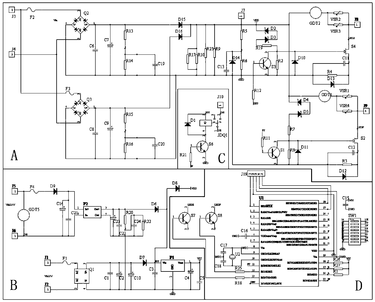 A led lighting system with cold wire supervision function