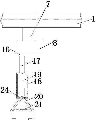 Hanging-hoisting device for wet leather conveying
